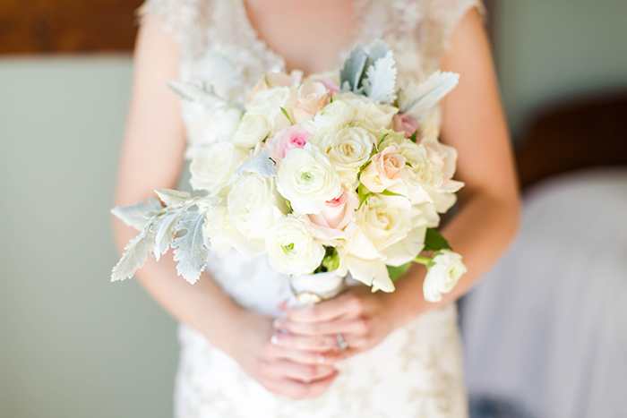 Woman Holding Bridal Bouquet