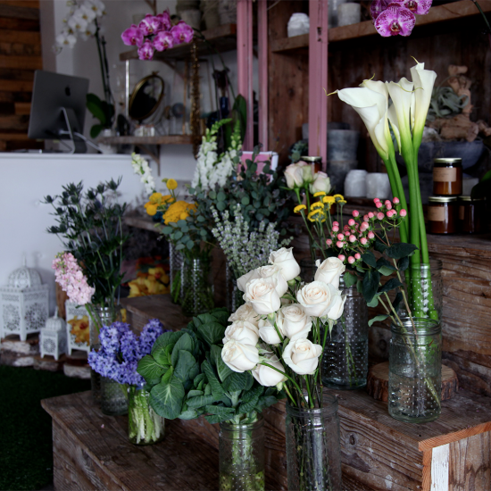 Assorted Flowers on Stand