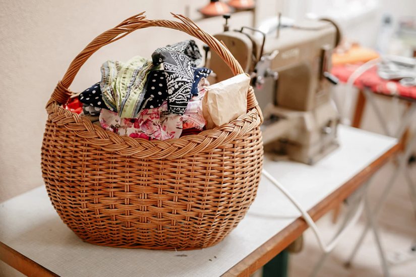 Boutique style, purse-shaped handmade basket