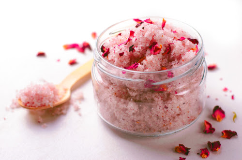 Natural Rose Sugar Scrub, Homemade Cosmetics, Body Spa Treatment