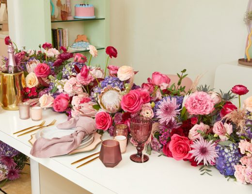 flower tablescape for Valentine's Day giveaway
