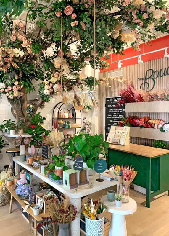 Giant floral tree inside the store