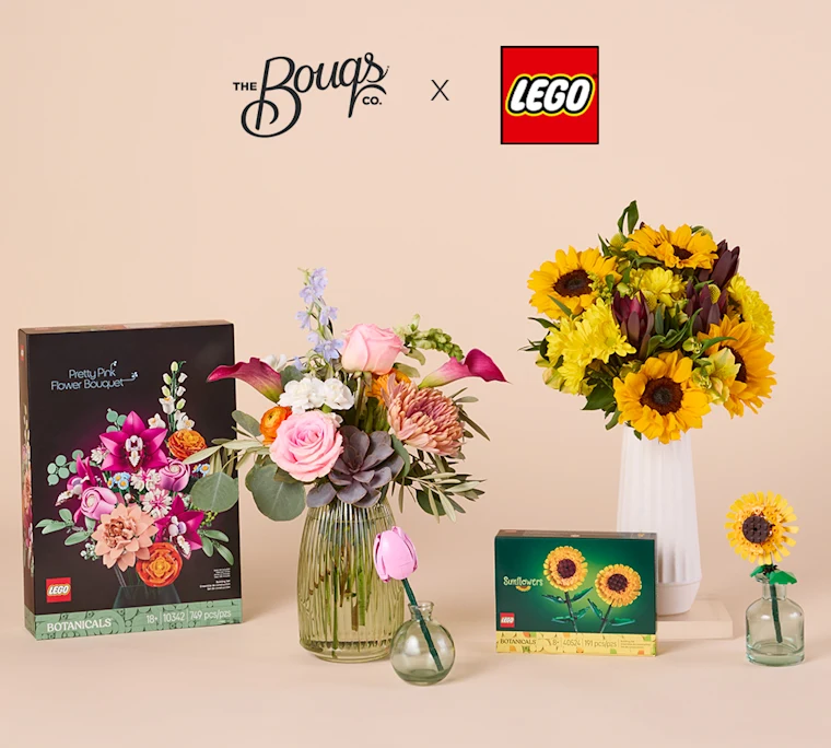LEGO Botanicals Sunflower Gift Set and Pretty Pink Gift Set 