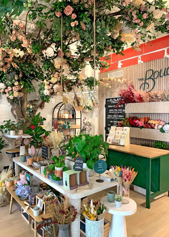 Giant floral tree inside the store