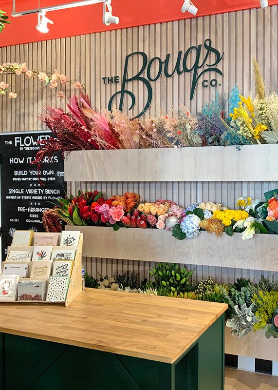 Custom flower bar for DIY bouquets and custom arrangements