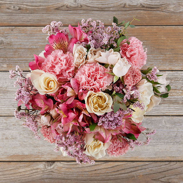 Limonium, Carnation and Spray Rose Flower Bouquet