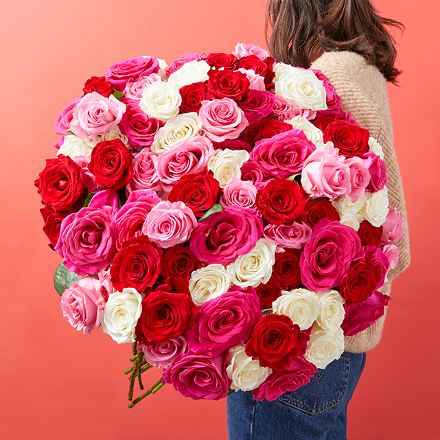 100 Valentine Roses