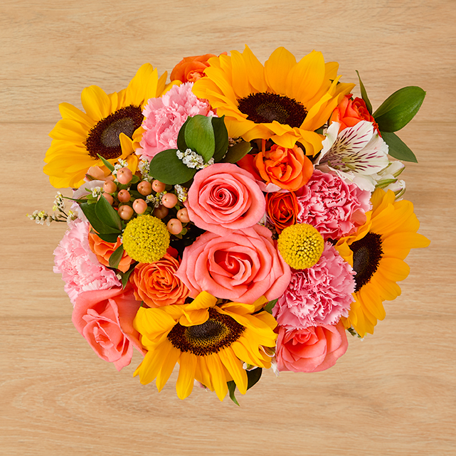 alstroemeria and sunflower bouquet