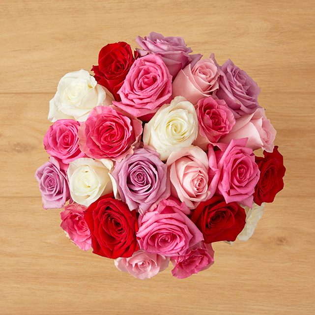 Bouquet of Roses in Valentine's Shades