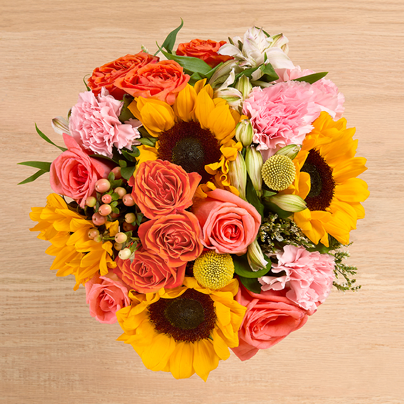 alstroemeria and sunflower bouquet