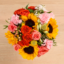alstroemeria and sunflower bouquet