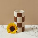 Brown Check Vase Included
