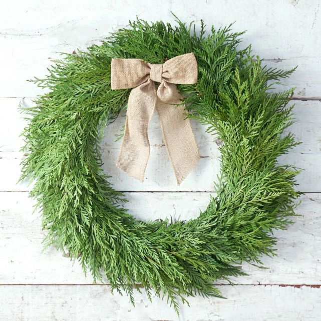 Fresh Cedar Wreath with Burlap Bow The Bouqs Co.