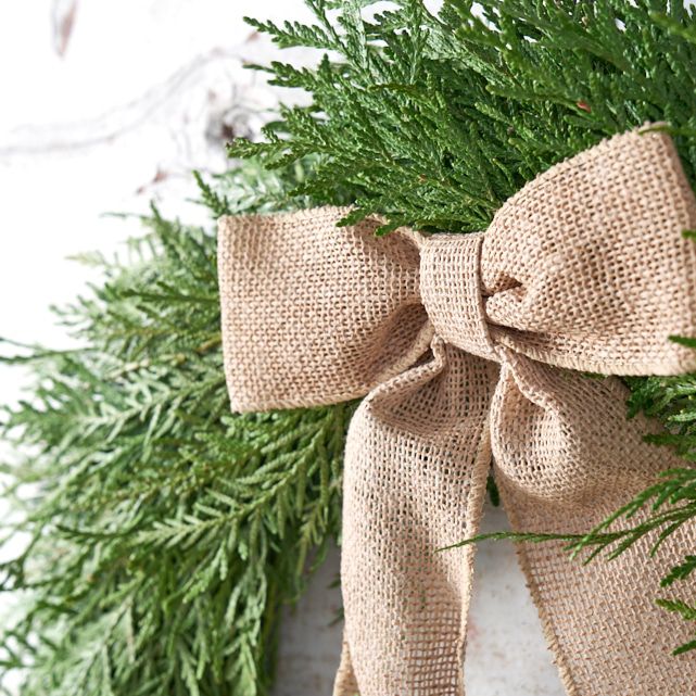Fresh Cedar Wreath with Burlap Bow The Bouqs Co.