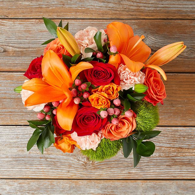 Bouquet of Orange Lily and Roses Bouquet of Orange Lily and Roses