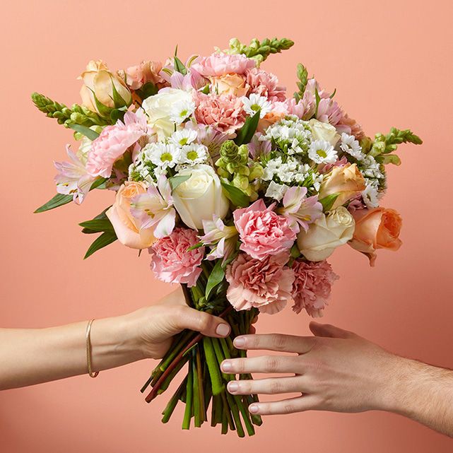 Peach and Yellow Rose Bouquet with Carnations, Alstromeria and Snapdragons 7