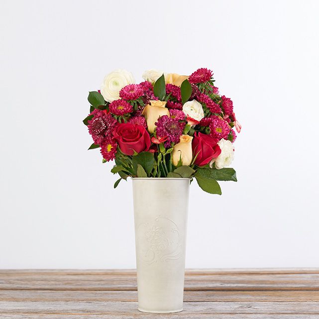 A Bouquet of Pink Roses and Asters - The Bouqs Co.