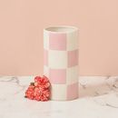 Pink Checkerboard Vase