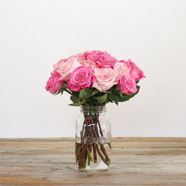 Premium Pink Mixed Rose Flower Arrangement - The Bouqs Co.