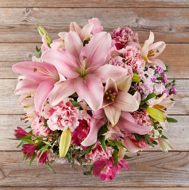Pink Lily and Carnation Floral Arrangement The Bouqs Co.