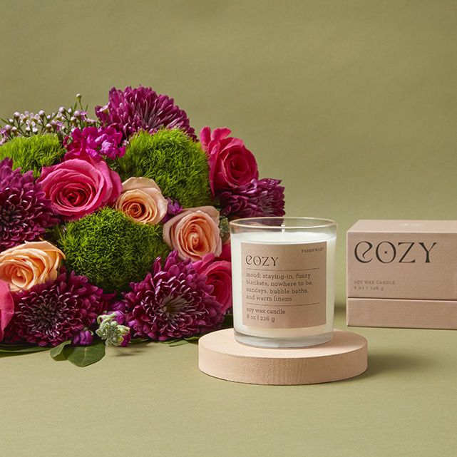 Mixed Rose Bouquet Bundle with Paddywax Candle The Bouqs Co.