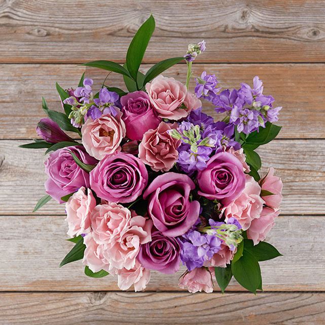 Pink and Purple Roses with Purple