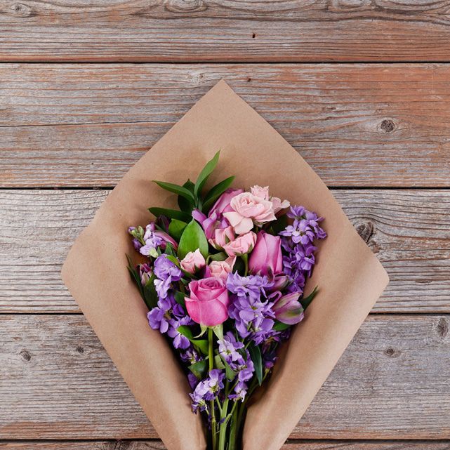 Pink and Purple Roses with Purple