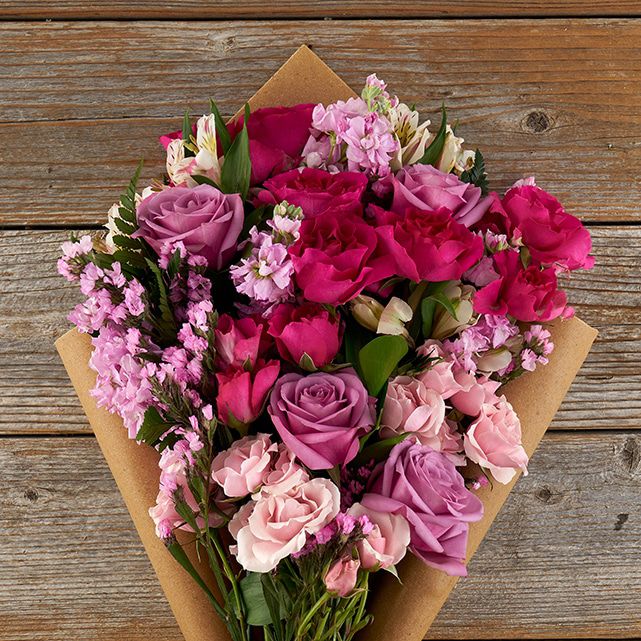 Pink Flower Arrangement of Roses and Alstroemeria The Bouqs Co.