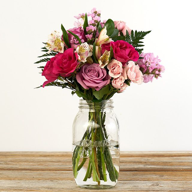 Pink Flower Arrangement of Roses and Alstroemeria - The Bouqs Co.