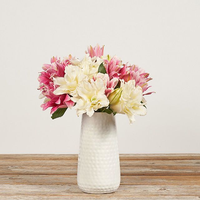 White and Pink Rose Lily Flowers The Bouqs Co.