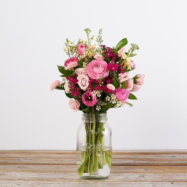 A Bouquet of Pink Roses and Ranunculus - The Bouqs Co.