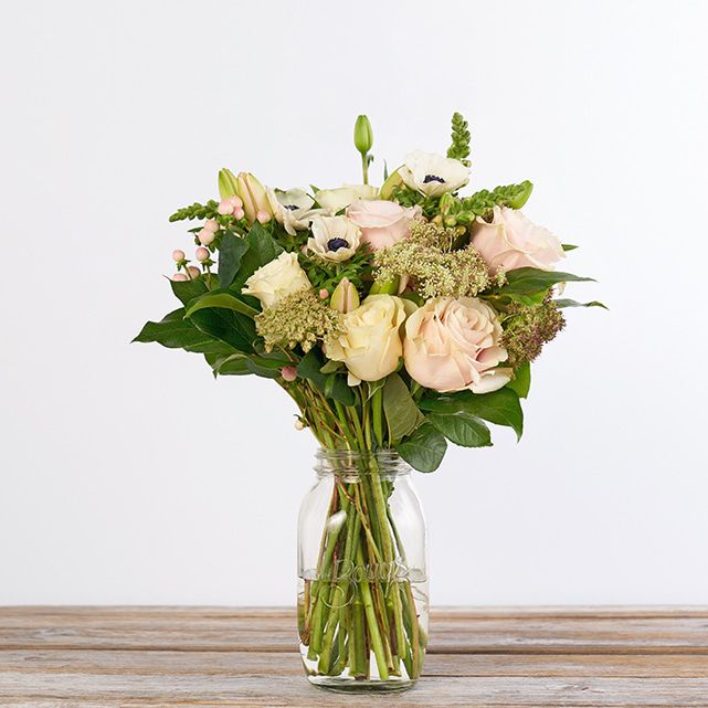 Bouquet of Pink Roses with Snapdragons and Lilies - The Bouqs Co.