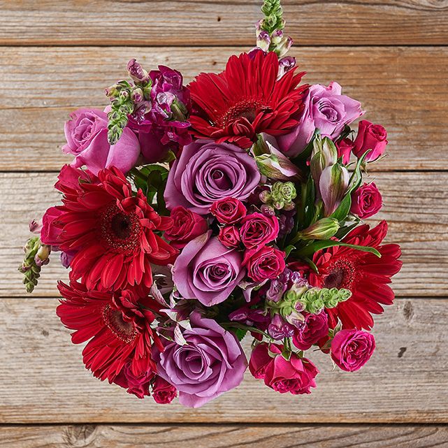 Pink and Red Rose and Daisy Flower Bouquet The Bouqs Co.