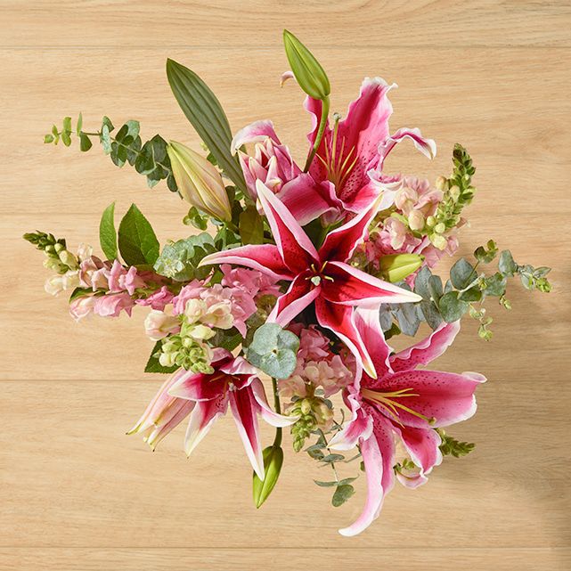 Pink-White Lily & Snapdragon Flowers - The Bouqs Co.