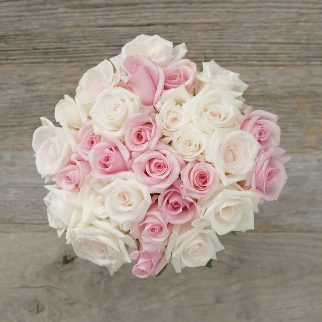 Light Pink & White Rose Floral Arrangement The Bouqs Co.