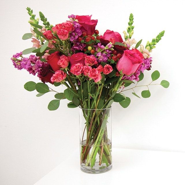 Red & Pink Rose Flower Arrangement The Bouqs Co.