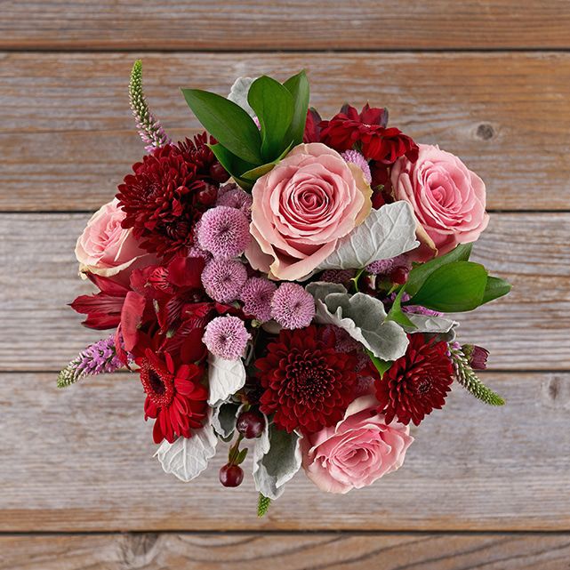 Bouquet of Red Roses, Daisies and Mums The Bouqs Co.