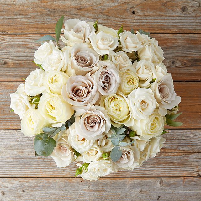 Coldplay, Early Gray & White Majolica Roses - The Bouqs Co.