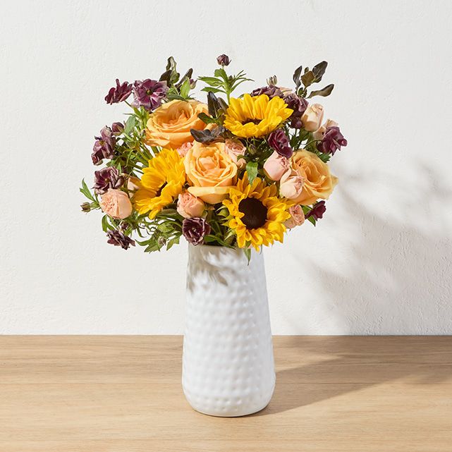 Sunflower Arrangement with Roses & Ranunculus - The Bouqs Co.