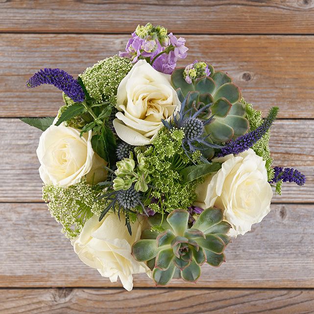 Succulent Bouquet with White Roses The Bouqs Co.