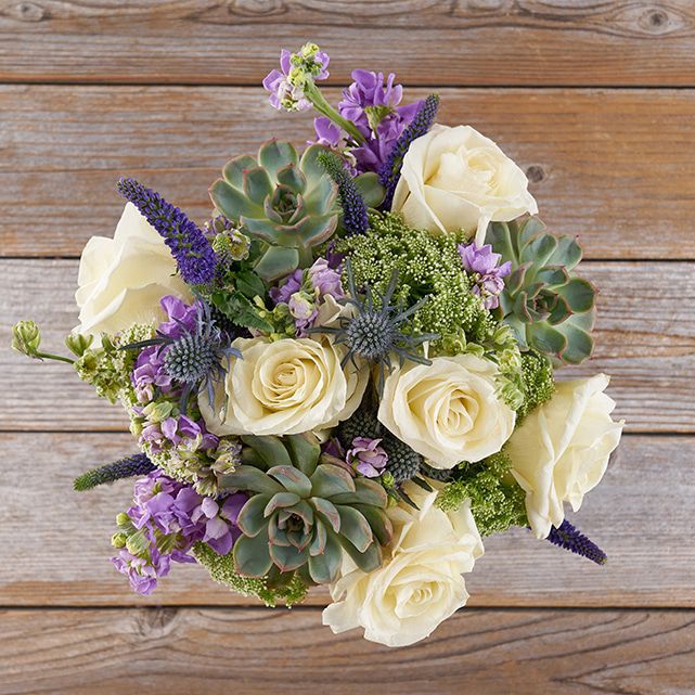 Succulent Bouquet with White Roses The Bouqs Co.