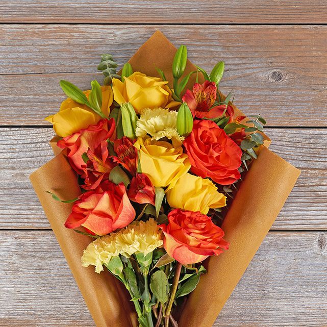 Yellow and Orange Mixed Fall Flower Bouquet - The Bouqs Co.